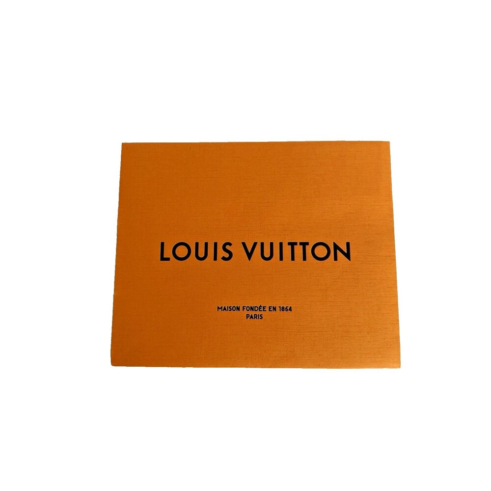 Louis Vuitton Small Orange Paper Shopping Gift Bag Blue Handles 8.5x7x4.5 LV